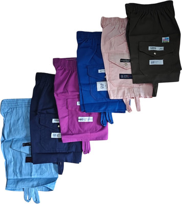 SOLIVAGANT Short For Boys & Girls Party Solid, Applique Cotton Lycra(Multicolor, Pack of 3)