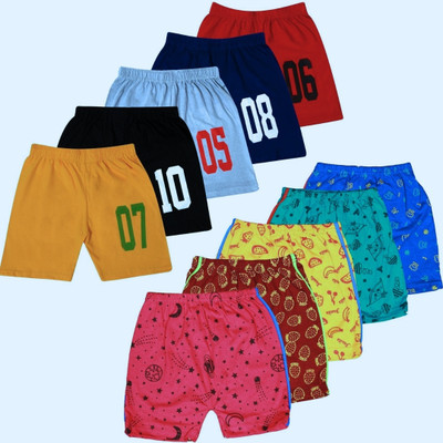 Minimo Short For Boys Casual Printed Pure Cotton(Multicolor, Pack of 10)