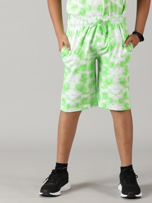 KiddoPanti Short For Boys Casual Printed Pure Cotton(Green, Pack of 1)