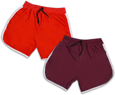 smart choice collections Short For Girls Sports Solid Cotton Blend(Multicolor, Pack of 2)