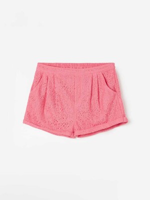 Fame Forever by Lifestyle Short For Girls Casual Self Design Cotton Blend(Pink, Pack of 1)