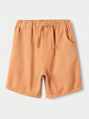 JUNIORS by Babyshop Short For Baby Boys Casual Solid Viscose Rayon(Orange, Pack of 1)