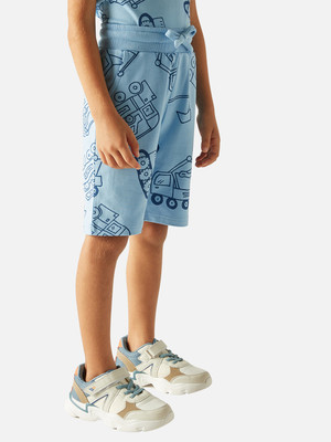 JUNIORS by Babyshop Short For Baby Boys Casual Printed Pure Cotton(Blue, Pack of 2)
