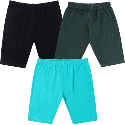 NEEORT TREND Short For Boys & Girls Casual Solid Cotton Blend(Multicolor, Pack of 3)