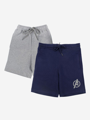 YK Marvel Short For Boys Casual Solid Cotton Blend(Grey, Pack of 2)