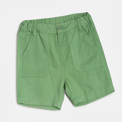 MINI KLUB Short For Boys Casual Solid Pure Cotton(Green, Pack of 1)