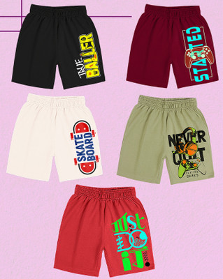 ENITOR Short For Boys Casual Printed Cotton Blend(Multicolor, Pack of 5)