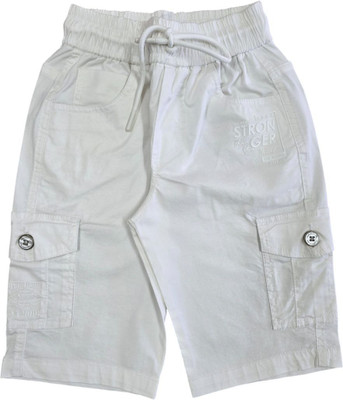 PUPPETNX Short For Boys Sports Solid Pure Cotton(White, Pack of 1)