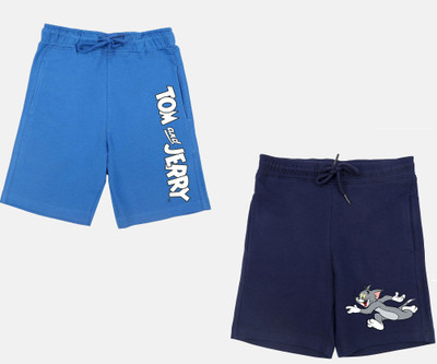 YK Warner Bros Short For Boys Casual Printed Cotton Blend(Dark Blue, Pack of 2)