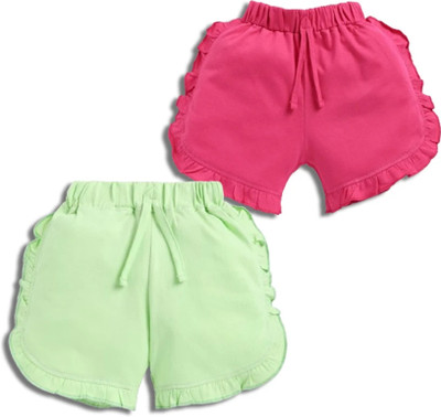 CERABI Short For Girls Casual Printed Pure Cotton(Multicolor, Pack of 2)