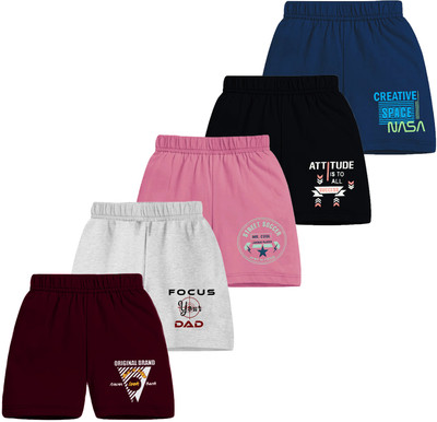 MIST N FOGG Short For Boys & Girls Casual Printed Cotton Blend(Multicolor, Pack of 5)