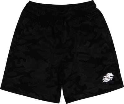 BodyCare Short For Boys Casual Printed Polyester(Black, Pack of 1)