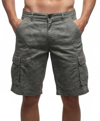 Zudi Printed Men Reversible Grey Basic Shorts