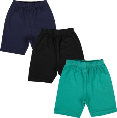 LULA Short For Girls Casual Solid Nylon(Black, Pack of 3)