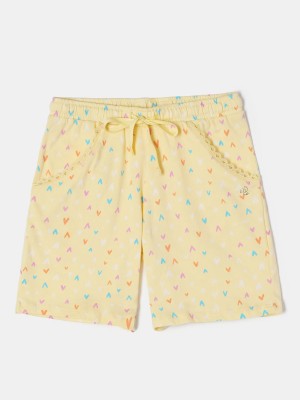 JOCKEY Short For Girls Casual Printed Pure Cotton(Yellow, Pack of 1)