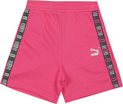 PUMA Short For Girls Casual Solid Cotton Blend(Pink, Pack of 1)