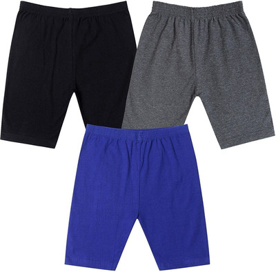 NEEORT TREND Short For Boys & Girls Casual Solid Cotton Blend(Multicolor, Pack of 3)