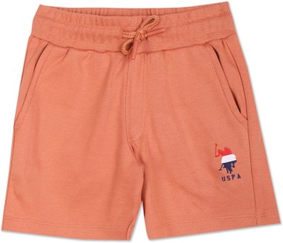 U.S. POLO ASSN. Short For Boys Casual Solid Pure Cotton(Red, Pack of 1)