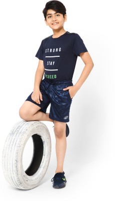 BodyCare Short For Boys Casual Printed Polyester(Dark Blue, Pack of 1)