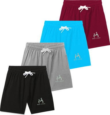 MIST N FOGG Short For Boys & Girls Casual Solid Polyester(Multicolor, Pack of 4)