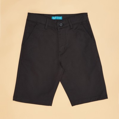 YU by Pantaloons Short For Boys Casual Solid Cotton Blend(Black, Pack of 1)