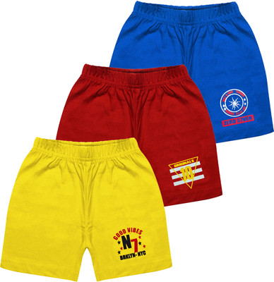 MIST N FOGG Short For Boys & Girls Casual Printed Cotton Blend(Multicolor, Pack of 3)
