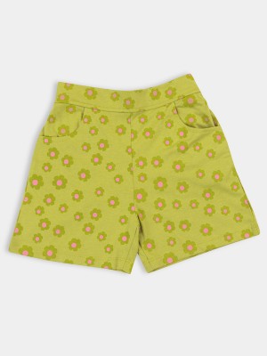 PAMPOLINA Short For Baby Girls Casual Printed Cotton Blend(Light Green, Pack of 1)