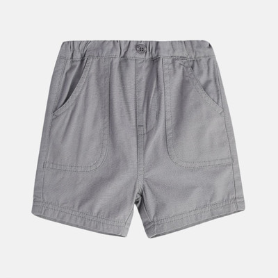 MINI KLUB Short For Baby Boys Casual Solid Pure Cotton(Grey, Pack of 1)