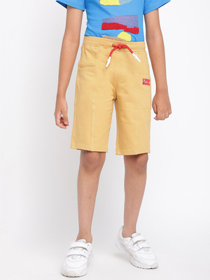 TALES & STORIES Short For Boys Casual Solid Pure Cotton(Beige, Pack of 1)