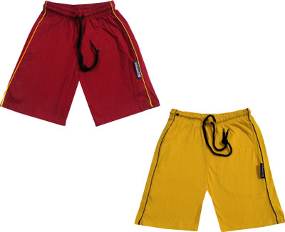 Kavyu Short For Boys Casual Solid Pure Cotton(Multicolor, Pack of 2)