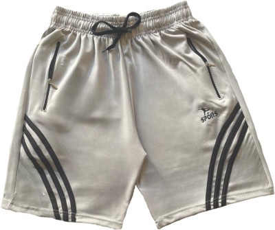 ATLANS Short For Boys Casual Striped Polyester(Grey, Pack of 1)