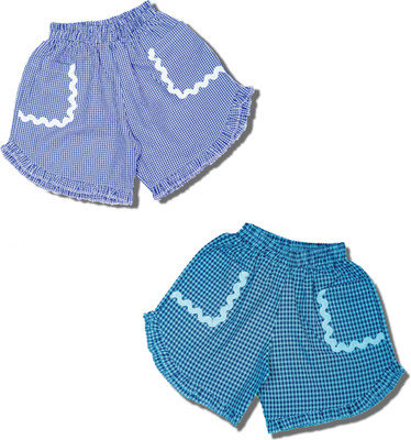THE CHILD COMPANY Short For Baby Girls Casual Checkered Pure Cotton(Blue, Pack of 3)