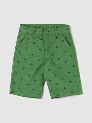 max Short For Boys Casual Printed Pure Cotton(Green, Pack of 1)