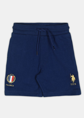 U.S. POLO ASSN. Short For Boys Casual Solid Pure Cotton(Blue, Pack of 1)