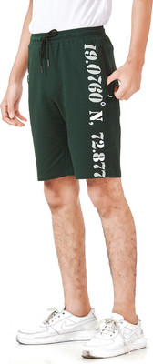 UB CLUB Short For Boys Casual Printed Cotton Blend(Green, Pack of 1)