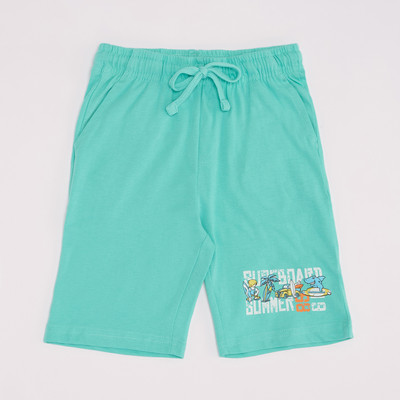 Pantaloons Junior Short For Boys Casual Solid, Printed Cotton Blend(Blue, Pack of 1)