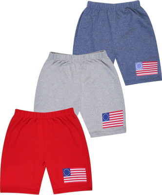 JCupe Short For Boys & Girls Casual Solid Denim(Multicolor, Pack of 3)