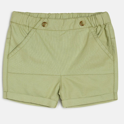 MINI KLUB Short For Boys Casual Solid Pure Cotton(Green, Pack of 1)