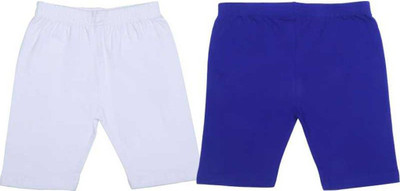 NEEORT TREND Short For Girls Casual Solid Pure Cotton(Blue, Pack of 2)