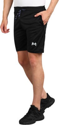 mank D Short For Boys Sports Printed Lycra Blend(Black, Pack of 1)