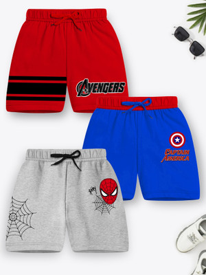 MARVEL BY MISS & CHIEF Short For Boys & Girls Casual Printed Cotton Blend(Multicolor, Pack of 3)