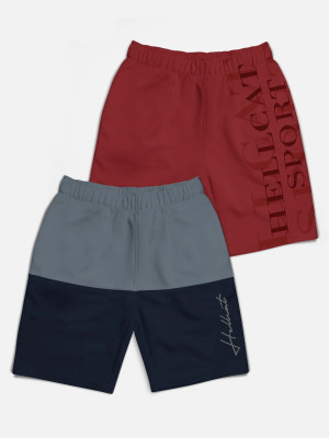Hellcat Short For Boys Casual Printed Cotton Blend(Multicolor, Pack of 2)