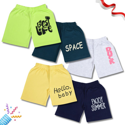 Worton Fashion Short For Baby Boys Casual Printed Pure Cotton(Multicolor, Pack of 5)