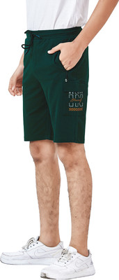 UB CLUB Short For Boys Casual Printed Cotton Blend(Green, Pack of 1)