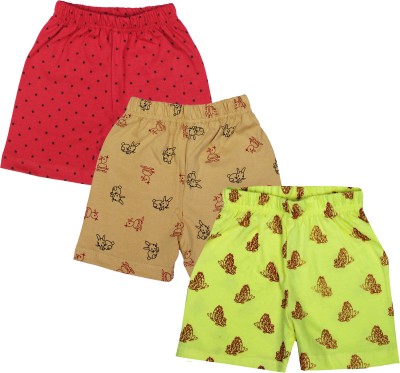 Ayvina Short For Boys & Girls Casual Printed Pure Cotton(Multicolor, Pack of 3)