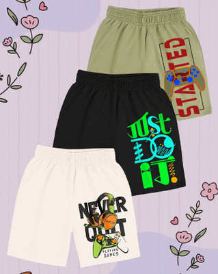 AOOSH Short For Boys Casual Printed Cotton Blend(Multicolor, Pack of 3)