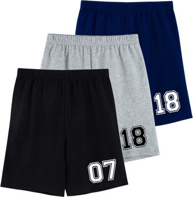 AMAZEE Short For Boys Casual Printed Pure Cotton(Multicolor, Pack of 3)