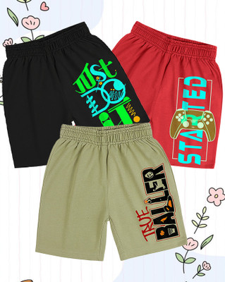 ENITOR Short For Boys Casual Printed Cotton Blend(Multicolor, Pack of 3)