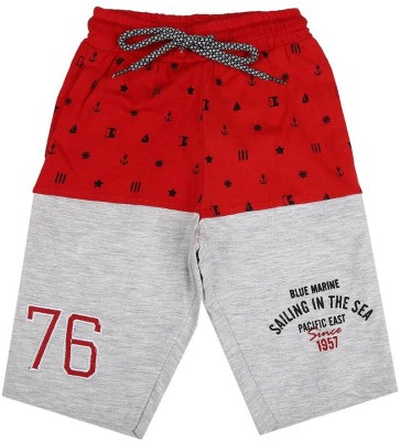 V-MART Short For Boys Casual Graphic Print Pure Cotton(Red, Pack of 1)