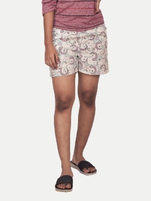 Rad prix Short For Girls Casual Graphic Print Pure Cotton(White, Pack of 1)